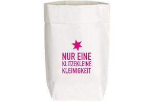 17;30 HOME PaperBags Small weiss, NUR EINE KLITZEKLEINE KLEINIGKEIT, neon pink