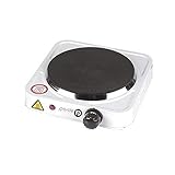 comprar placa electrica cocina Enchufe europeo Cocina Eléctrica hornillo 1000W Placa de 1 Fuego - Ideal para Camping