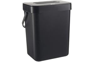 BOZAAP Cubo de abono de cocina pequeño, cubo de basura de alimentos de cocina de 3 L, cubo de basura debajo del fregadero, cubo de basura colgante con tapa para puerta de armario de cocina
