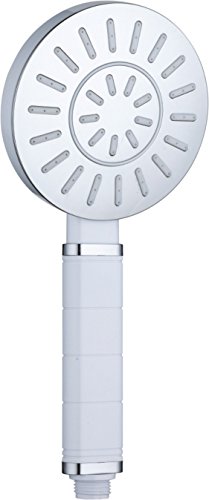 Housler® Super Low Wasser Druck Boosting 12 mm große Bohrung 2 m Brauseschlauch & Niederdruck Designer Weiß und Chrom Duschkopf - 2