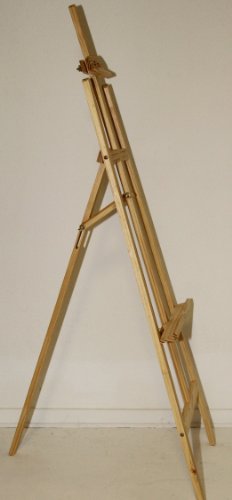 Staffelei EASY Dreibein mit Bildhalter unten + oben, Feldstaffelei für Leinwand + Keilrahmen - 4