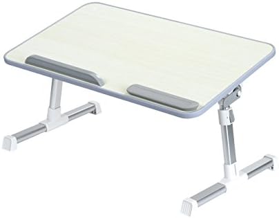 KanCai Adjustable Laptop Bed Table, Portable Standing Desk, Breakfast Tray, Notebook Stand Book Reading Rest Holder for Couch Floor Kids (Beige)