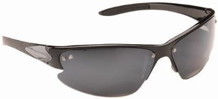 All Black Men's Wrap Around Sports Sunglasses With Black Smoked Polycarbonate Shatterproof Lenses Includes Protective Drawstring Pouch, Cleaning Cloth &amp; Matching Sports Cord Full UV400 Protection