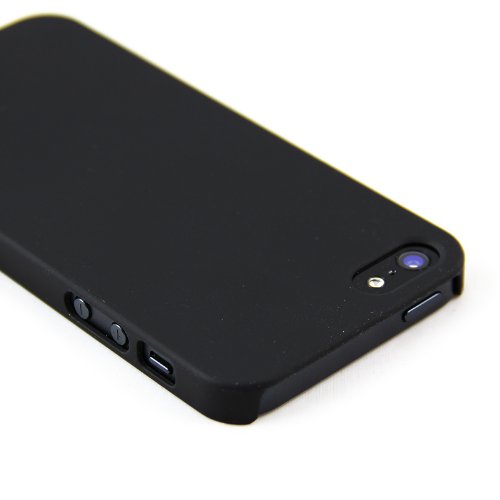 Black iPhone 5S Case, Thin Hybrid Matte Hard Case and Screen Protector for iPhone 5S and iPhone 5 Cover [Black], Case Buddy TM