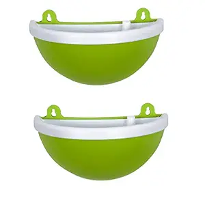 Madhuli Gardencia Wall Hanging Planter, Wall Mount Hanging Pot/Indoor Plants Pot, Railing Flower Pot, Flower Plant Pot, Home Decor, Garden Decoration Flower Pots for Home and Garden Green Pack of 2