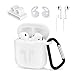 Price comparison product image Teepao Airpods Case with Hook, Airpods Accessories Waterproof Silicone Hang Case Cover Watch Band Holder Anti-Lost Strap Ear Hooks Keychain for Apple Airpods (White)