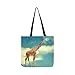 Produktbild Giraffe Gehen Auf Seil Leinwand Tote Handtasche Schultertasche Crossbody Taschen Geldbörsen Für Männer Und Frauen Einkaufstasche
