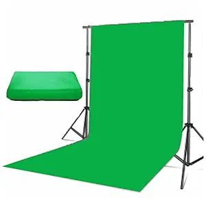 Boltove 8x12 Ft. Green Screen Backdrop Background Curtain Rod Pocket for Photography, Photoshoot, Product Photography, Live Streaming, Zoom Meetings, VFX Editing, YouTube Video, FB Short Video, Instagram Reels