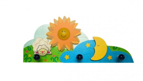 Childrens room clothes pegs "Sun, moon & the little lamb"