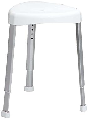 MEDICAL MOBILE 53.5 x 35 x 43-58 cm Aluminium Adjustable Height Triangle Shaped Bath Bench/Shower Seat, White