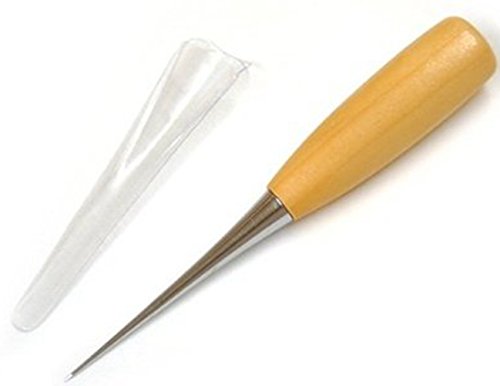 Malayas® DIY Leder Handwerk Holzgriff Nähen Ahle Werkzeug Fingerhut Ahle Gewachst Loch Stanzen Nähzeug - 2