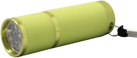 Amamax Ultra Bright 9Led Flashlight - Glow In The Dark Water Resistant Rubber Coated Body (Yellow)