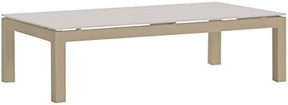 Cozy Bay Verona Aluminium Coffee Table with Cappuccino Glass - Light Taupe