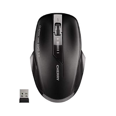 CHERRY MW 2310 2.0 - Souris - droitiers et gauchers - optique - 6 boutons - sans fil - RF, 2.4 GHz - récepteur sans fil USB - noir