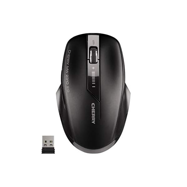 Cherry MW 2310 2.0 - Ratón (Ambidextro, Optical, RF inalámbrico, 2400 dpi, Negro Monótono