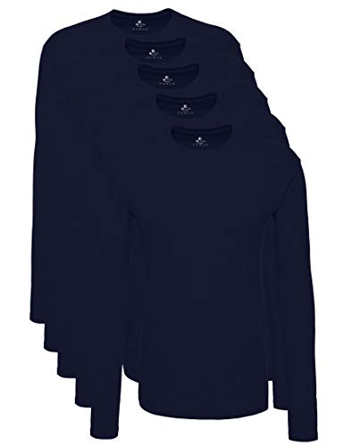 Lower East Camiseta de manga larga Hombre, Pack de 5, Azul, 2XL