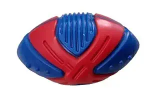 RvPaws Non-Toxic Interactive Soft Latex Training Squeaky Cross Design Rugby Toy for Puppy and Dogs (Color May Vary)