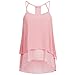 Produktbild Damen Sommer Strand Spaghettiträger Chiffon Oberteile Tank Weste Vest Camisole DOLDOA T-Shirt Tops Geburtstags Geschenk für Frauen Mädchen Freundin (EU:40, Rosa - 6)