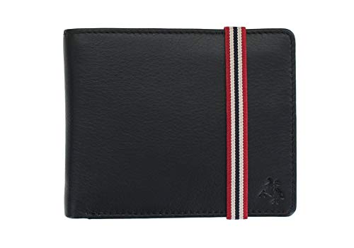 Visconti Bond Collection Portefeuille en Cuir pour Hommes avec Fermeture Élastique BBD707 - RFID Noir