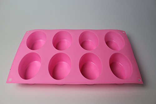 Unitedcovers Seifenform mit 8 Hohlräumen für perfekt geformte ovale Seifen – Silikonform rosa – Versand aus Deutschland - 3