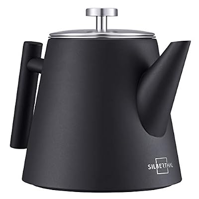 SILBERTHAL Théière en Acier Inoxydable 1L avec Infuseur - Filtre Amovible - Double Paroi - 6 à 8 Tasses