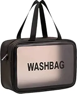 Skydale Toiletry Bag Large Capacity I Clear Cosmetic Bags Travel /Wash /Transparent Makeup Cosmetic Organizer for Men and Women (Black) Waterproof Multipurpose Bag