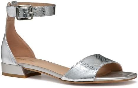 Geox D New ERAKLIA 15 B, Sandalo Scorrevole Donna, Silver, 37.5 EU