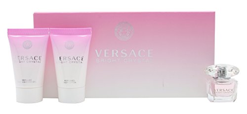Versace Bright Crystal Gift Set: 5ml Eau De Toilette + 25ml Perfumed Body Lotion + 25ml Perfumed Shower Gel