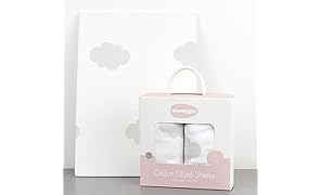 Shnuggle SHN-SHT-CLD Lenzuola culla per neonati, bianche con le nuvole
