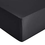 AmazonBasics Drap-housse en microfibre de qualité supérieure Noir 90 x 190 cm