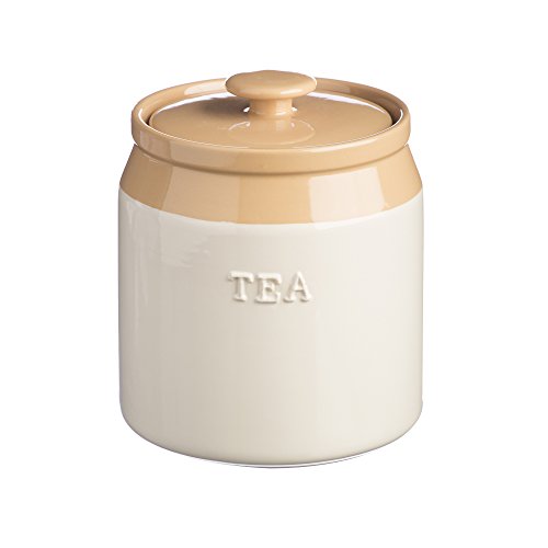 Mason Cash Collection Stoneware Tea Storage Jar, Ceramic, Cream/Cane, 13 x 13 x 15 cm