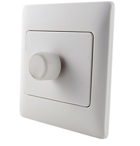White Single Dimmer Switch 1 Gang 2 Way 250W Rocca Soft feel Screwless Apperance