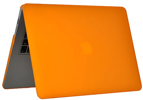 Topideal Schutzhülle, 3 in 1 Gummierte Matte, Seidenmatten, Satins, keramische Elemente, Schutzhülle für MacBook Air 33,8 cm (Modell: A1369 und A1466) + Tastatur-Cover + Displayschutzfolie orange EU/UK Keyboard Version - 6