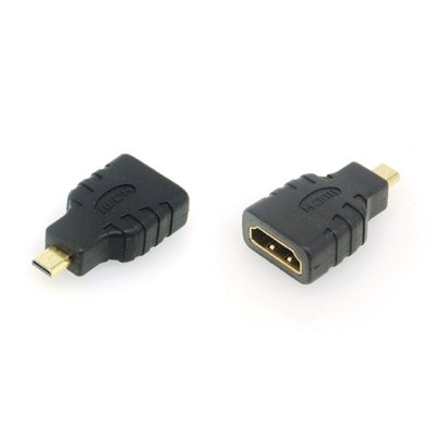 Lloytron A2011 Micro-HDMI mâle vers HDMI femelle Adaptateur connecteur plaqué or-Neuf