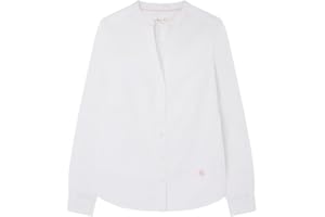 SPRINGFIELD Mandarin Collar Oxford Blouse Blusa para Mujer