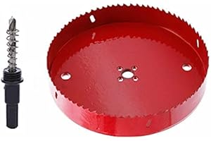 TUNEZ® Scie cloche M42 bimétallique avec arbre hexagonal et forets de centrage en métal pour bois, métal, plaque de plâtre, fer, tuyau en plastique (200 mm)