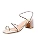 Produktbild SHE.White Damen Elegant High Heels,Boho Offener Zeh Separator Sandaletten Sommer Seite offen Strass Quadratischer Absatz Retro Sandalen