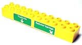 LEGO DUPLO - 1 Stein mit 2x10 Noppen in gelb mit Aufdruck 
