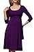 Produktbild Swallowuk Damen Umstandskleid Schwangerschaft Kleid Gerafften Stillkleid Diskretes Stillen Stretchkleid (L, Lila)