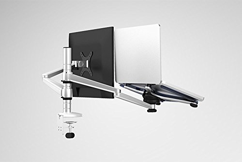 Zolion Einstellbare Aluminium Schreibtisch Monitor Stand Monitor-Schellenklemmung neig- und schwenkbar Schreibtisch-Monitor Ständer Monitor-TV Montage Fernseher Schreibtisch Halterung Universal Laptop Notebook Computer-Monitor Mackbook und iPad LED-TV LCD-TV-Ständer TV-Halter Universal TV VESA Monitorstandfuß (Laptop & Monitor) - 2