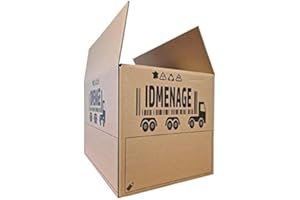 MAISANGE Lot de 10, 20 ou 25 boites en 60x40x40 cm pour déménager, envoyer, ou stocker. Cartons haute résistance 20 kg avec poignées intégrées adaptées au port de charge lourde. (25)