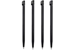NSLIKEY GGZone 4 penne stilo in plastica per schermo della console di gioco, accessori per console di gioco 2DS Tactil (4 pezzi, nero)