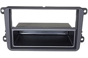 Audioproject A171 - Façade autoradio Universel 2 DIN Compatible avec: VW Golf 5 + 6 Touran Passat 3C Caddy EOS Skoda Octavia Instalacion-Noir