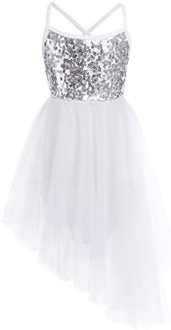 Sequined Tutu Ballerinas Stage Costume Kids Girl's Lyrical Dance Dress Leotard
