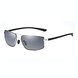 Material del marco: Aleación CJYTYJ Gafas de Sol para Hombres Gafas de Sol sin Montura polarizadas Moda Conductores Espejos de conducción Gafas para Hombres