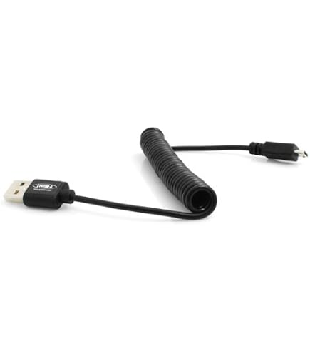 SYSTEM-S Micro USB Spiralkabel 50–100 Cm – Verlängerungskabel, Dehnbar, Für Powerbanks & Geräte