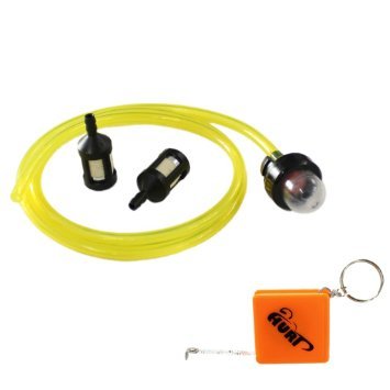 HURISnap In Primer Bulb & Fuel Filter with 2feet Fuel LInes For McCulloch, Craftsman, Husqvarna, Poulan. Sears, Echo, Troy Bilt, Weed Eater, Ryobi, Stihl