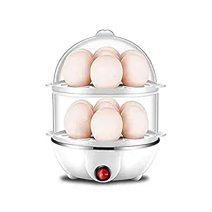 Avenn Super Egg Boiler Electric | Boils Upto 14 Eggs at a Time Egg Poacher for Steaming | Stainless Steel Body and Heating Plate | Automatic Turn-Off ( Multicolor ) (Double Layer)