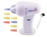 WAX VAC 2x1 Aspirador limpia oídos - con 16 fundas de silicona de diferentes colores y 2 cepillos de limpieza - Producto original Anunciado en TV.
