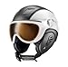 Produktbild Slokker Skihelm BAKKA mit photochromatischem und polarisierendem Visier (Carbon-White, 57-59)